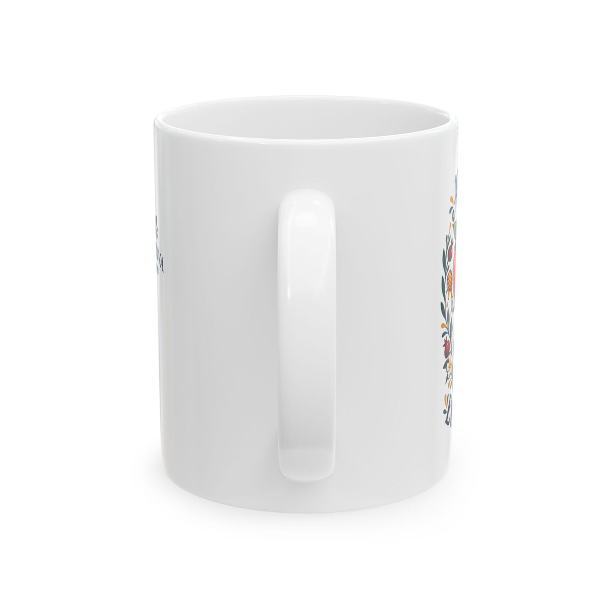 Rosh Hashanah Ceramic Mug — “Apple-ly Ever After” Cute Apple Couple & Honey Design, 11oz - Mug - Image 6