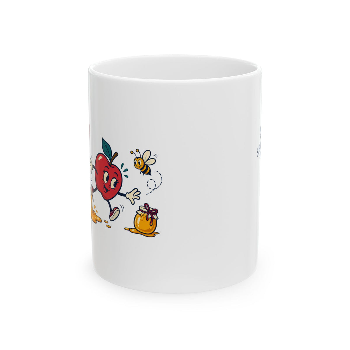 Rosh Hashanah Ceramic Mug — “Currently in a Sticky Situation” Funny Apple & Honey Design, 11oz - Mug - Image 4