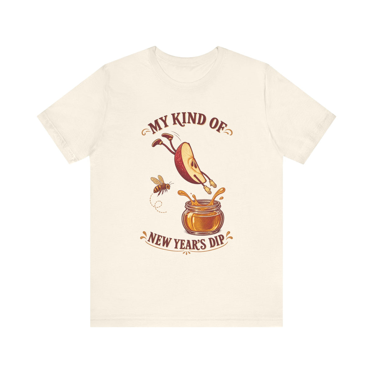 Rosh Hashanah T-Shirt — “My Kind of New Year’s Dip” Funny Apple & Honey Jewish Holiday Tee - T-Shirt - Image 6