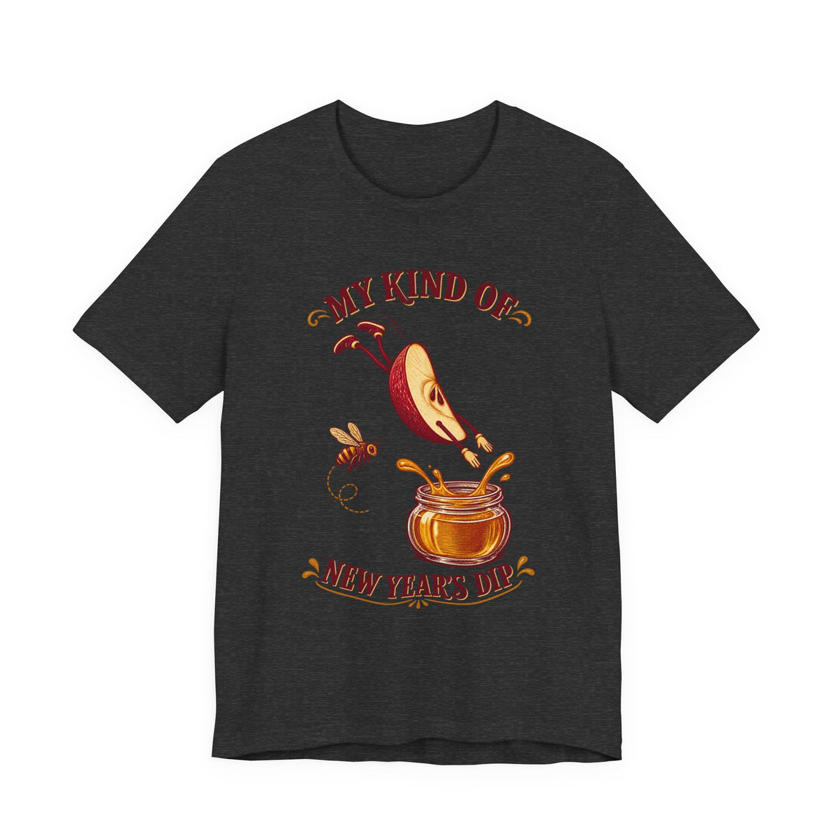 Rosh Hashanah T-Shirt — “My Kind of New Year’s Dip” Funny Apple & Honey Jewish Holiday Tee - T-Shirt - Image 4