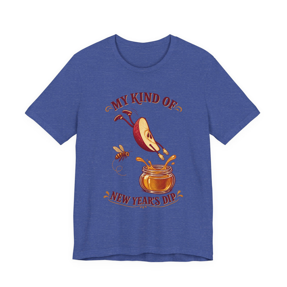 Rosh Hashanah T-Shirt — “My Kind of New Year’s Dip” Funny Apple & Honey Jewish Holiday Tee - T-Shirt - Image 3