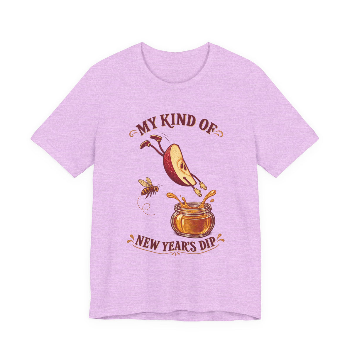 Rosh Hashanah T-Shirt — “My Kind of New Year’s Dip” Funny Apple & Honey Jewish Holiday Tee - T-Shirt - Image 5