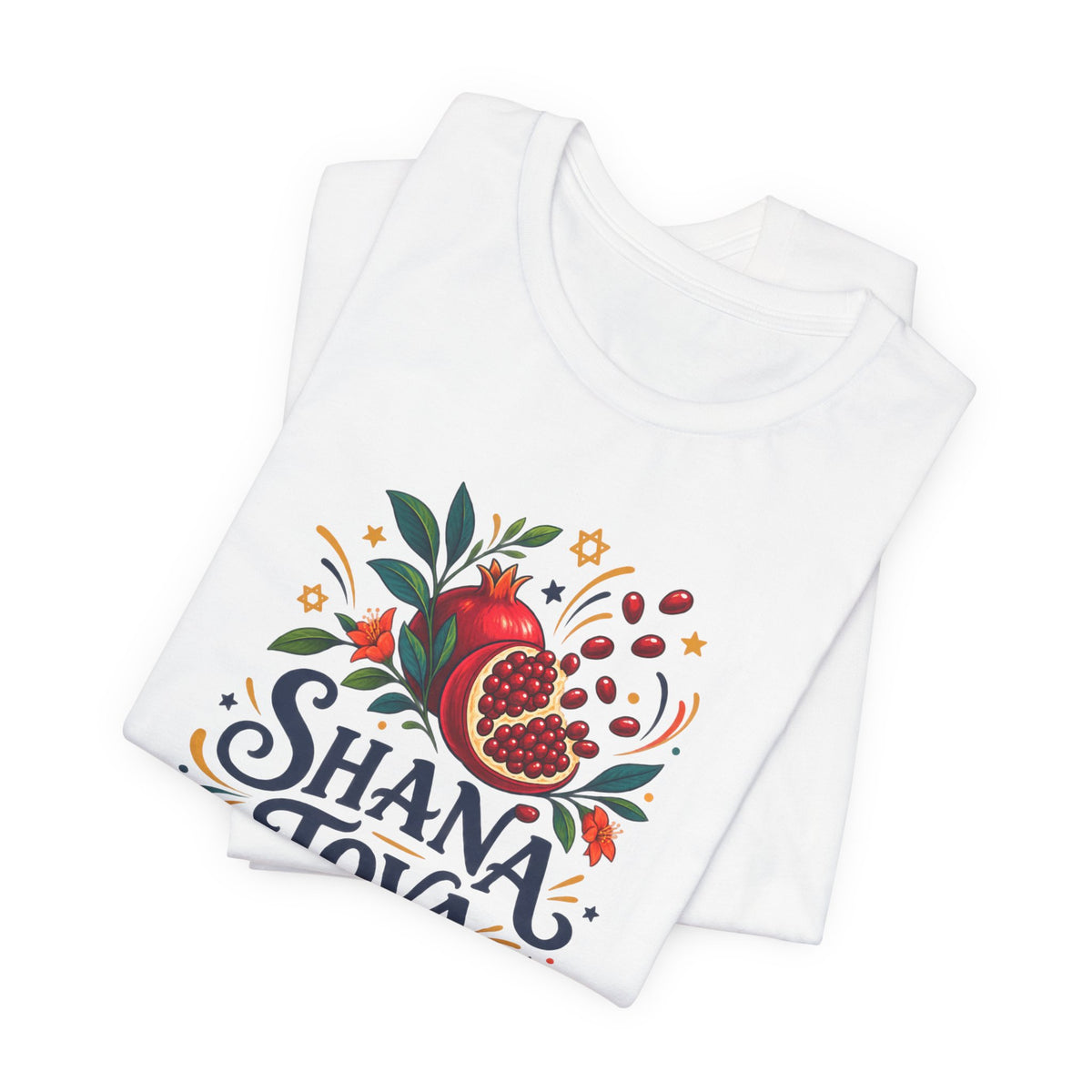 Unisex Rosh Hashanah T-Shirt — “Shana Tova 5787” Pomegranate, Apple & Honey Jewish Holiday Tee - T-Shirt - Image 7