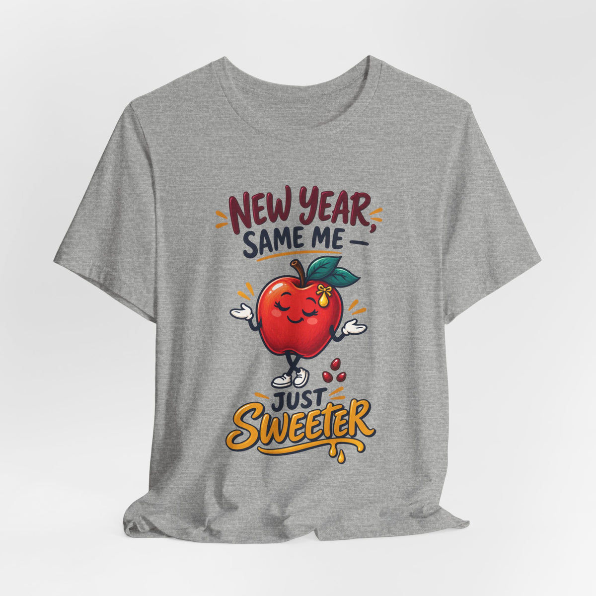 Unisex Rosh Hashanah T-Shirt — “New Year, Same Me—Just Sweeter” Cute Apple Jewish Holiday Tee - T-Shirt - Image 6