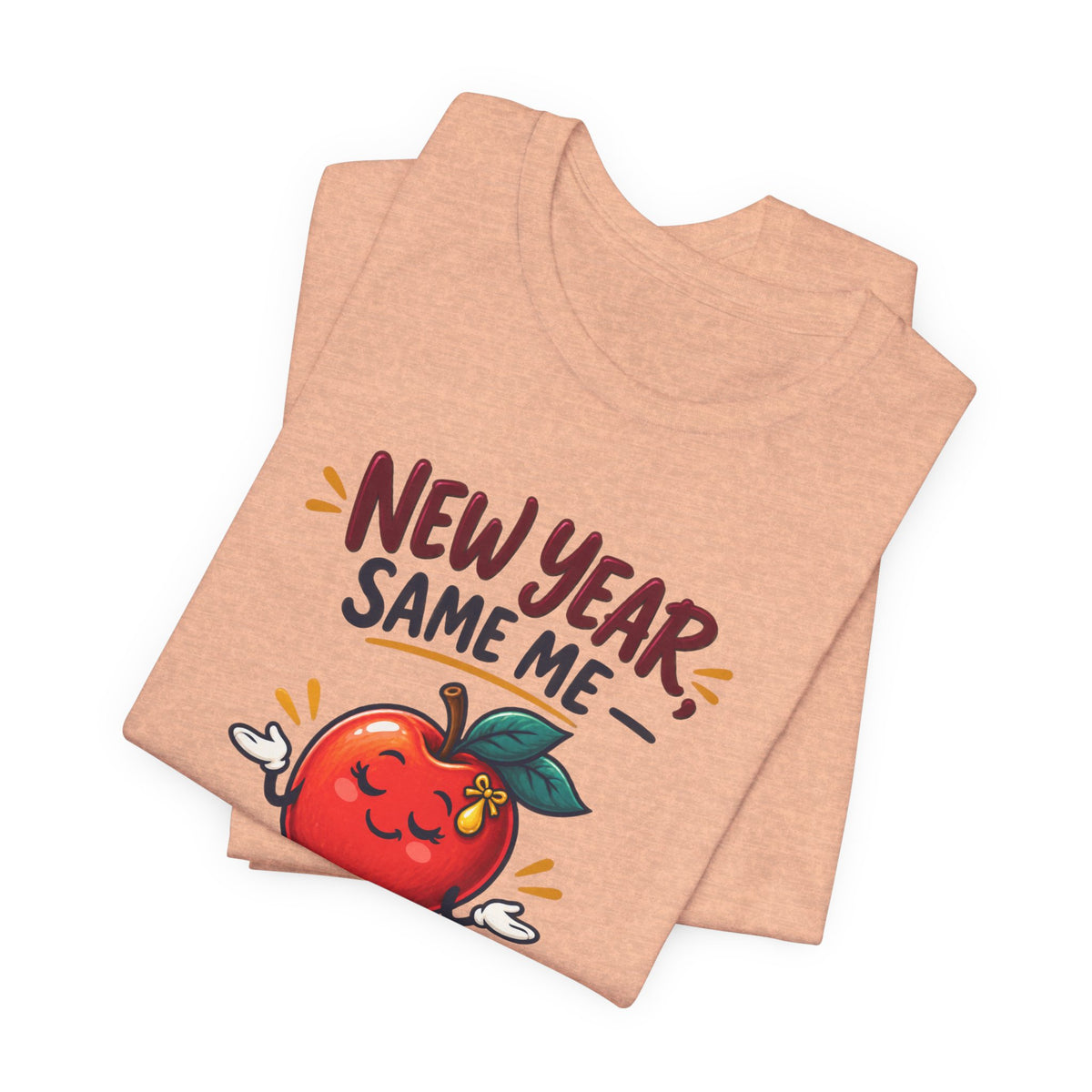 Unisex Rosh Hashanah T-Shirt — “New Year, Same Me—Just Sweeter” Cute Apple Jewish Holiday Tee - T-Shirt - Image 4
