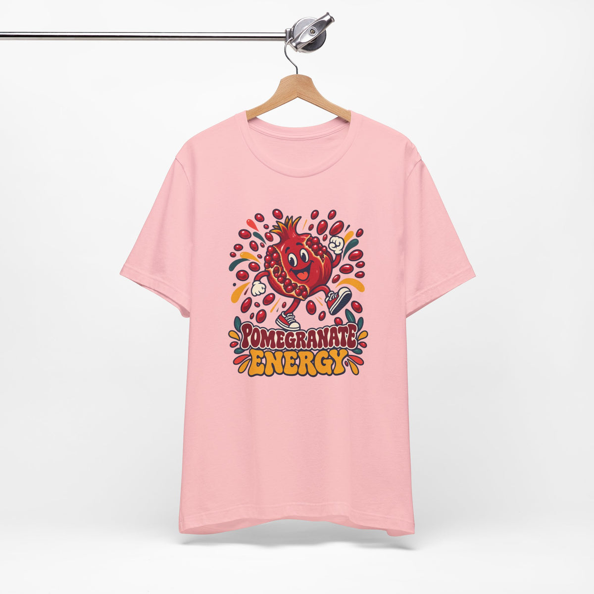 Unisex Pomegranate Energy T-Shirt — Funny Rosh Hashanah Fruit Cartoon Jewish Holiday Tee - T-Shirt - Image 6