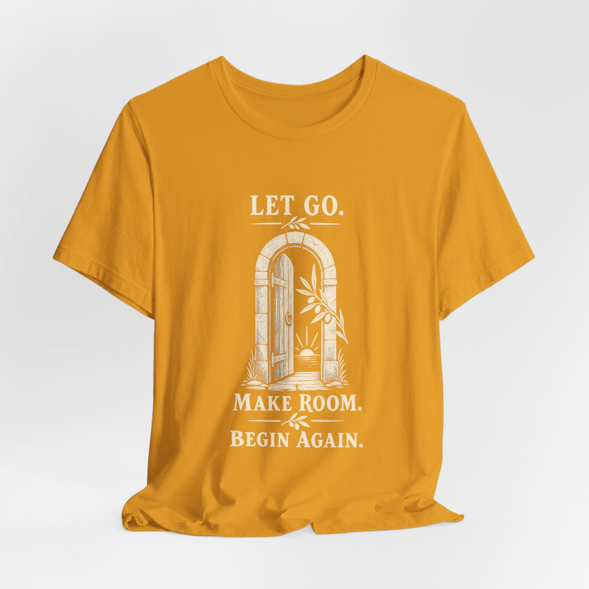 Let Go. Make Room. Begin Again. Unisex T-Shirt — Vintage New Beginnings Graphic Tee - T-Shirt - Image 4