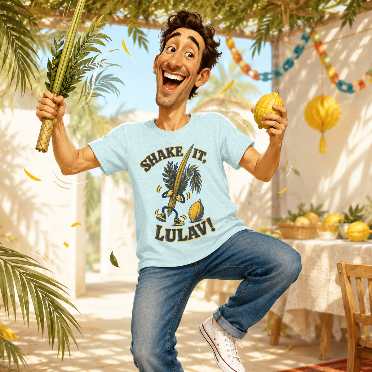 Shake It, Lulav! Unisex T-Shirt — Funny Sukkot Jewish Holiday Tee - T-Shirt - Image 1