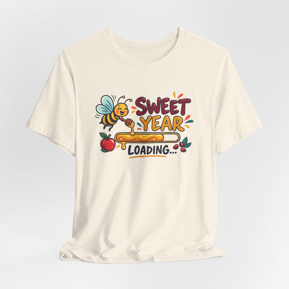 Sweet Year Loading… Unisex T-Shirt — Cute Bee, Honey & New Year Graphic Tee - T-Shirt - Image 3