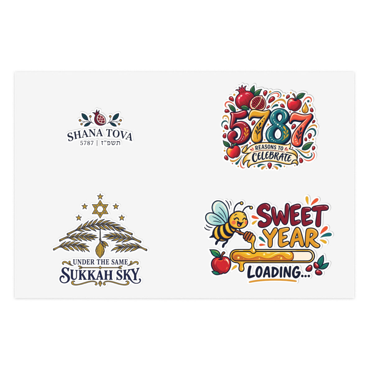 Jewish Holiday Sticker Sheet — Rosh Hashanah & Sukkot Celebration Stickers - Paper products - Image 2