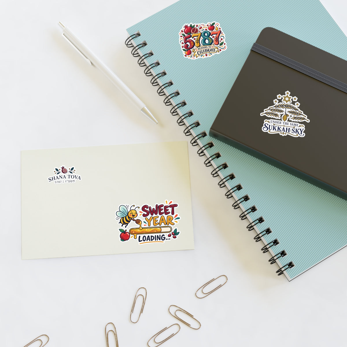 Jewish Holiday Sticker Sheet — Rosh Hashanah & Sukkot Celebration Stickers - Paper products - Image 4