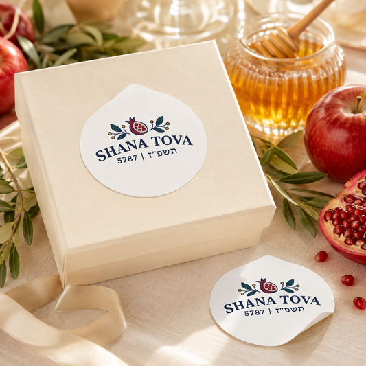 Shana Tova 5787 Sticker — Pomegranate Rosh Hashanah Vinyl Decal - Paper products - Image 1
