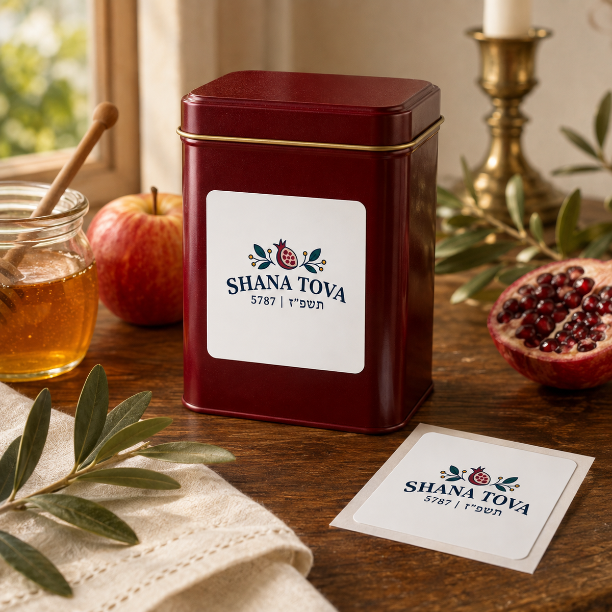 Shana Tova 5787 Magnet — Rosh Hashanah Pomegranate Fridge Magnet - Paper products - Image 1