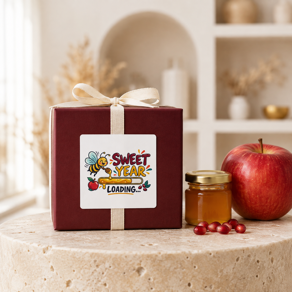 Sweet Year Loading Sticker — Cute Bee & Honey New Year Vinyl Decal, 2×2 Inch - Paper products - Image 2