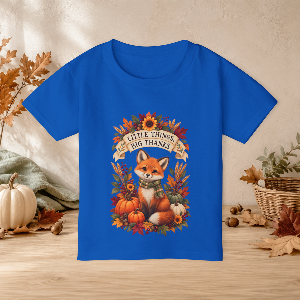 Little Things, Big Thanks Toddler Thanksgiving Fox T-Shirt - Kids clothes - Image 4