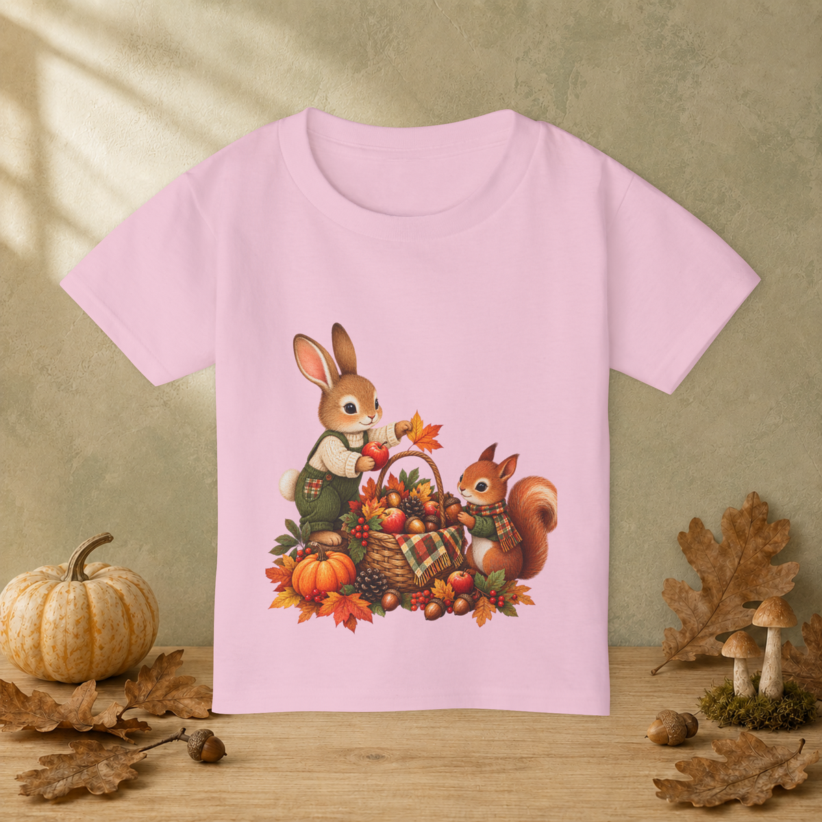 Toddler Thanksgiving T-Shirt – Bunny & Squirrel Harvest Friends - Kids clothes - Image 6