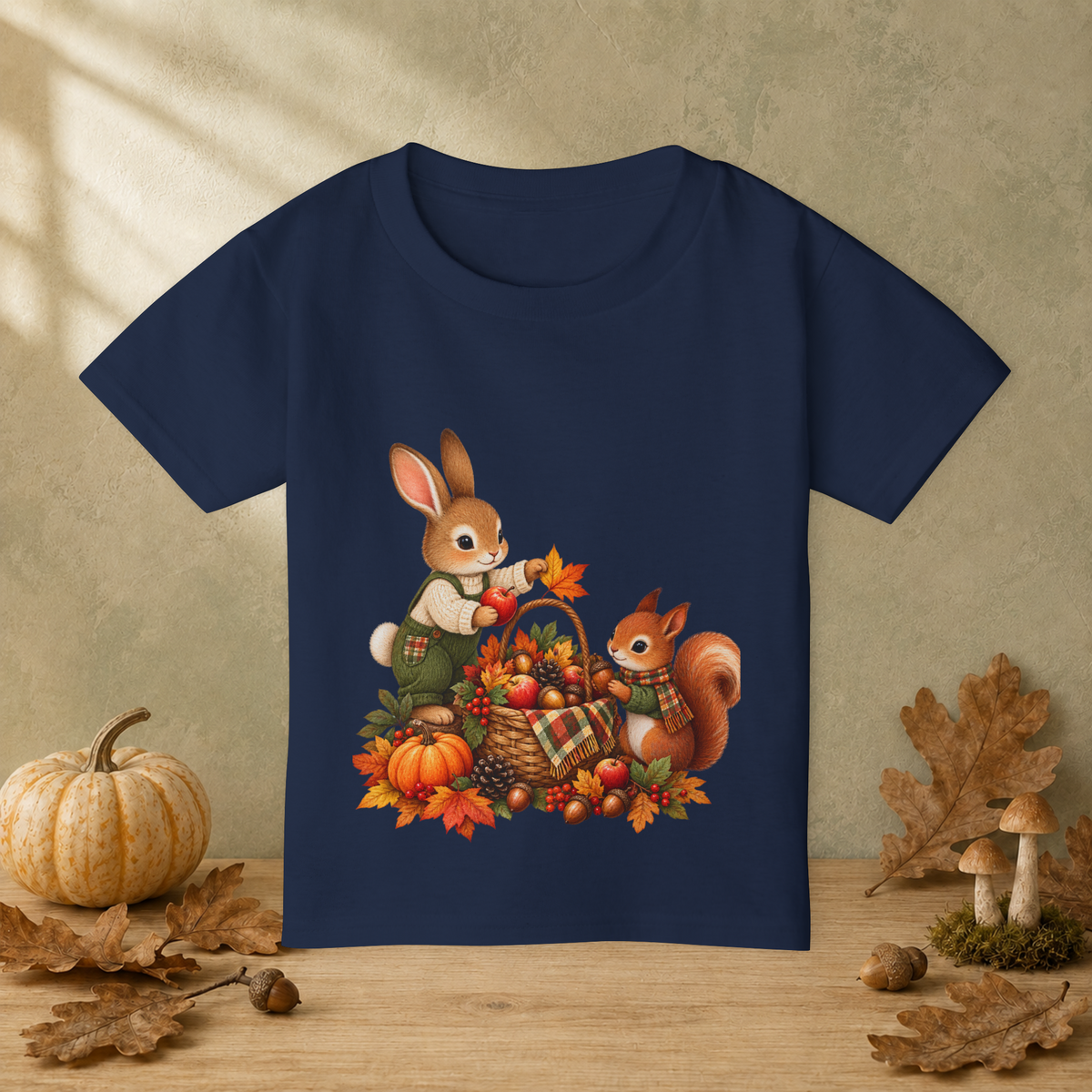 Toddler Thanksgiving T-Shirt – Bunny & Squirrel Harvest Friends - Kids clothes - Image 5