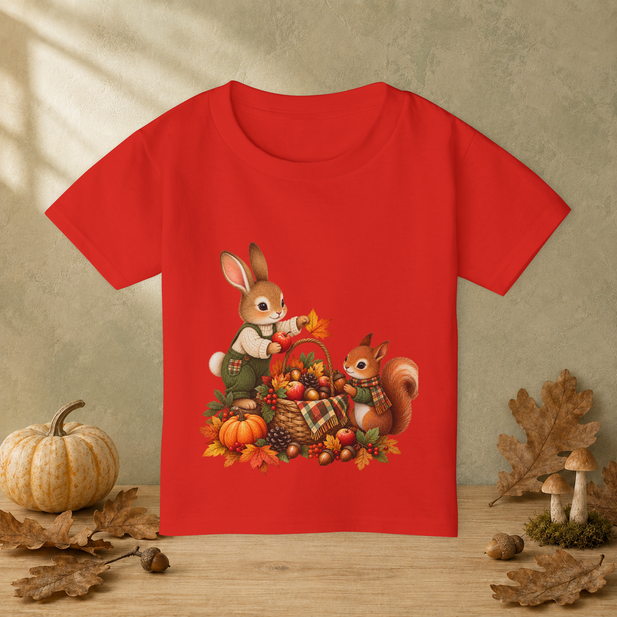 Toddler Thanksgiving T-Shirt – Bunny & Squirrel Harvest Friends - Kids clothes - Image 7