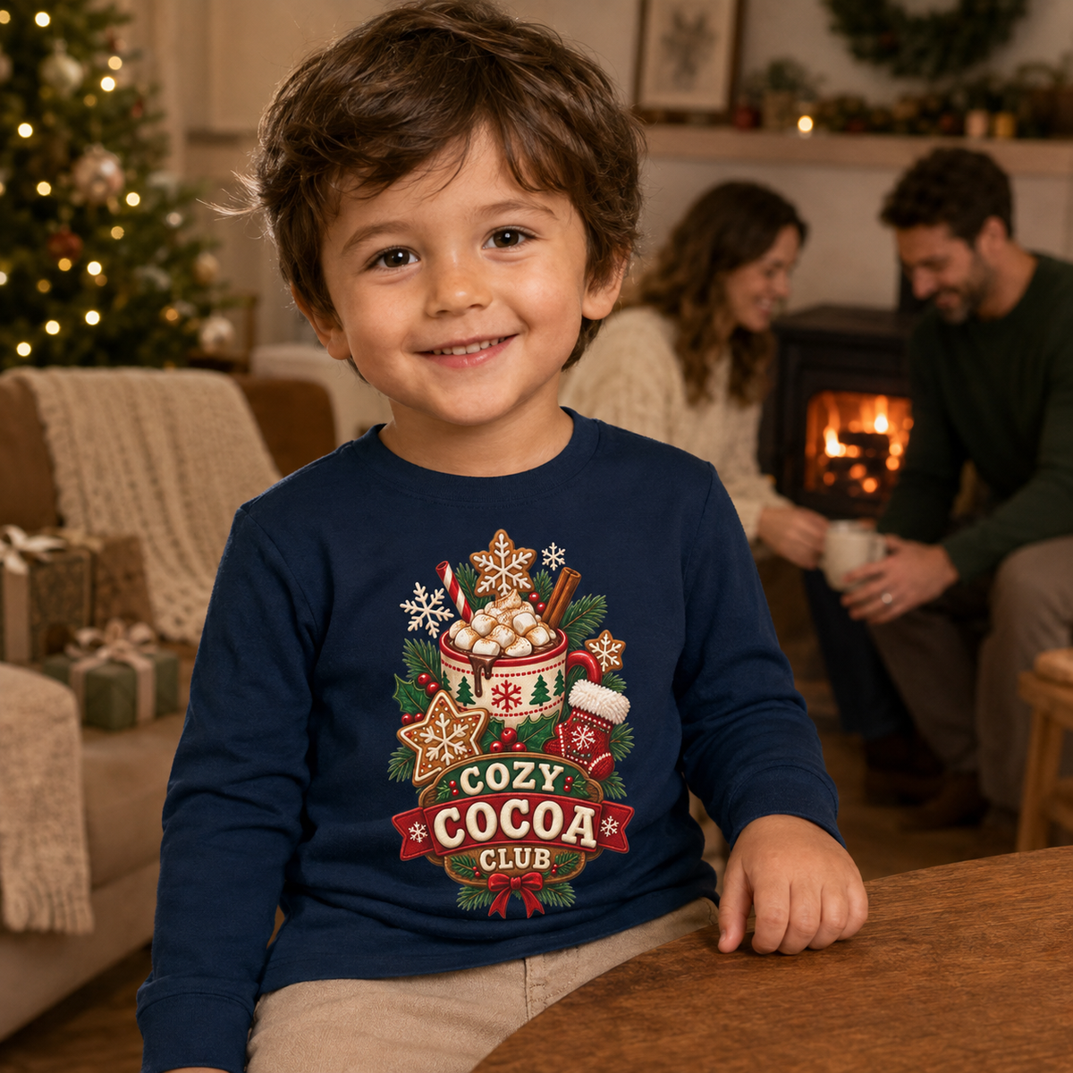 Cozy Cocoa Club Toddler Christmas Long Sleeve Shirt - Kids clothes - Image 1
