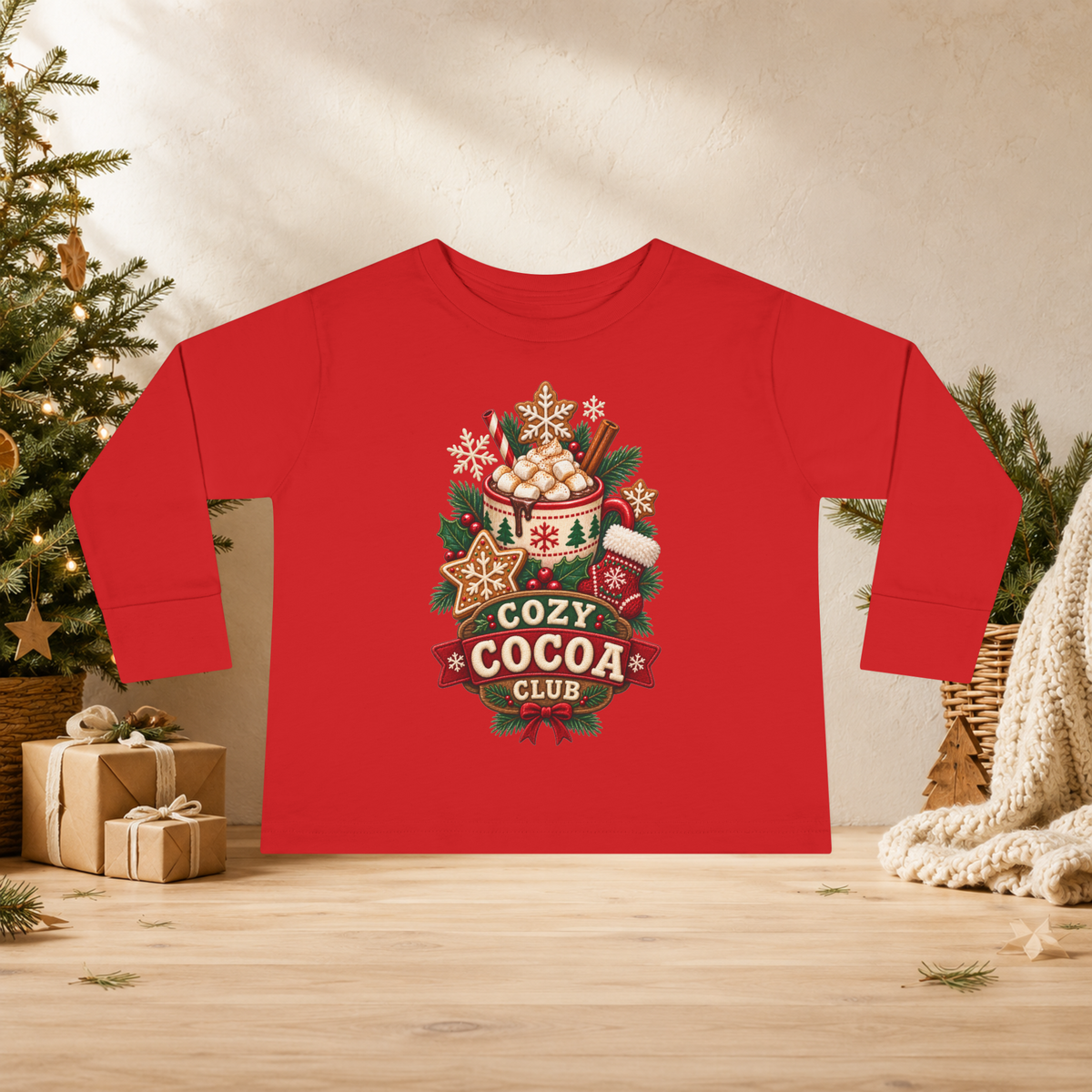 Cozy Cocoa Club Toddler Christmas Long Sleeve Shirt - Kids clothes - Image 8