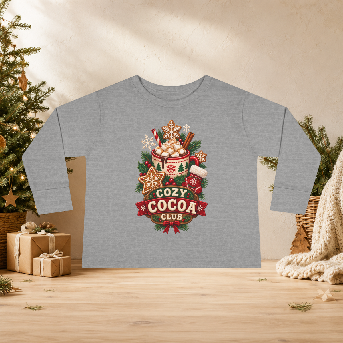 Cozy Cocoa Club Toddler Christmas Long Sleeve Shirt - Kids clothes - Image 3