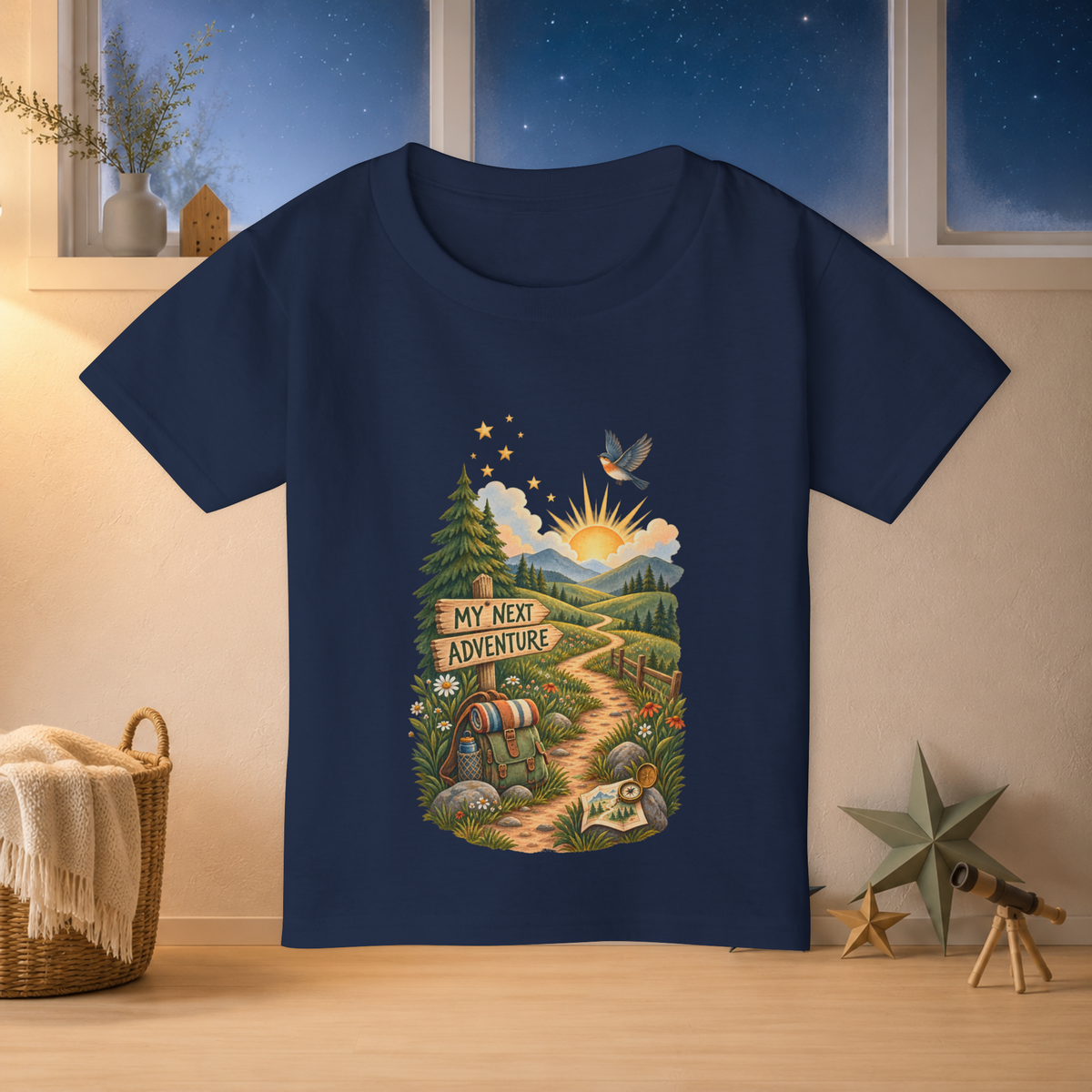 My Next Adventure Toddler T-Shirt – Scenic Mountain Trail & Backpack Tee - Kids clothes - Image 6
