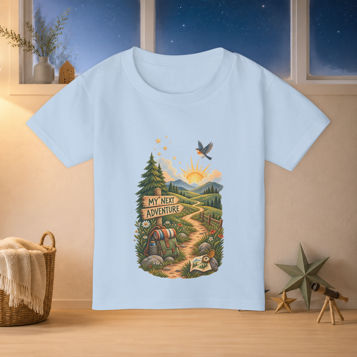 My Next Adventure Toddler T-Shirt – Scenic Mountain Trail & Backpack Tee - Kids clothes - Image 4