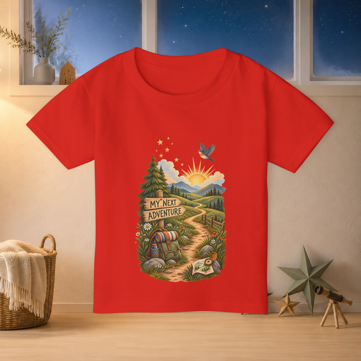 My Next Adventure Toddler T-Shirt – Scenic Mountain Trail & Backpack Tee - Kids clothes - Image 7