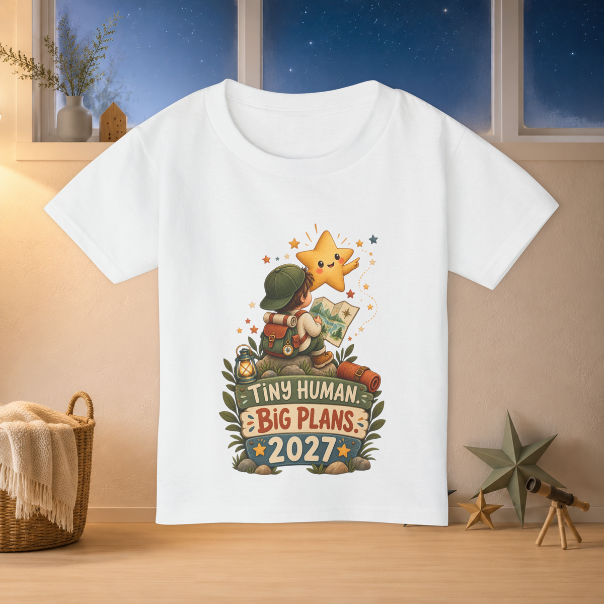 Tiny Human, Big Plans 2027 Toddler T-Shirt – Cute Adventure Star Tee - Kids clothes - Image 2