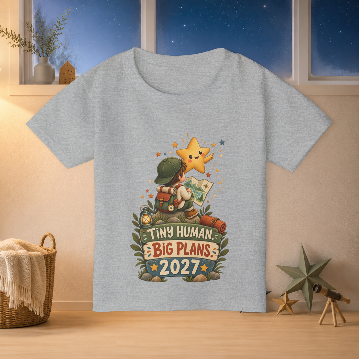 Tiny Human, Big Plans 2027 Toddler T-Shirt – Cute Adventure Star Tee - Kids clothes - Image 3