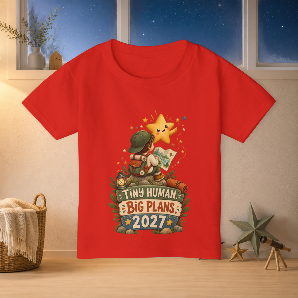 Tiny Human, Big Plans 2027 Toddler T-Shirt – Cute Adventure Star Tee - Kids clothes - Image 7