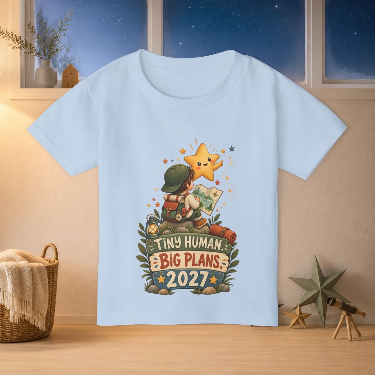 Tiny Human, Big Plans 2027 Toddler T-Shirt – Cute Adventure Star Tee - Kids clothes - Image 4