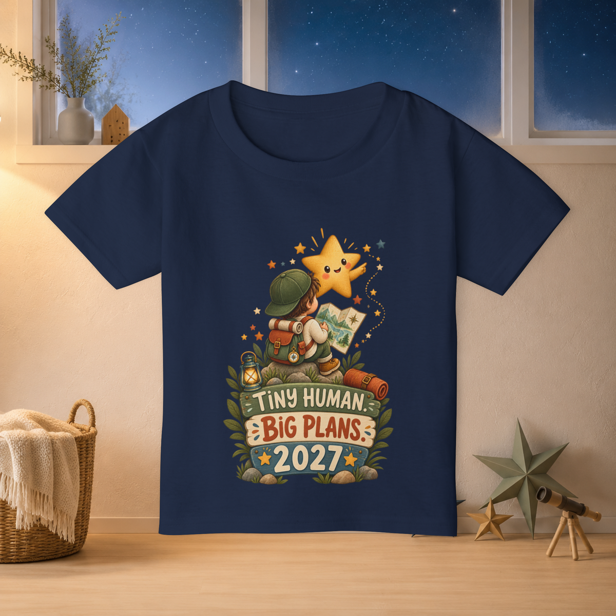 Tiny Human, Big Plans 2027 Toddler T-Shirt – Cute Adventure Star Tee - Kids clothes - Image 5