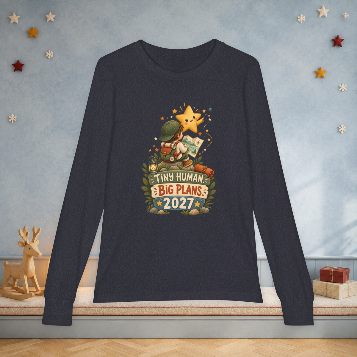 Kids’ “Tiny Human, Big Plans 2027” Long Sleeve Tee — Unisex New Year Adventure Shirt - Kids clothes - Image 8
