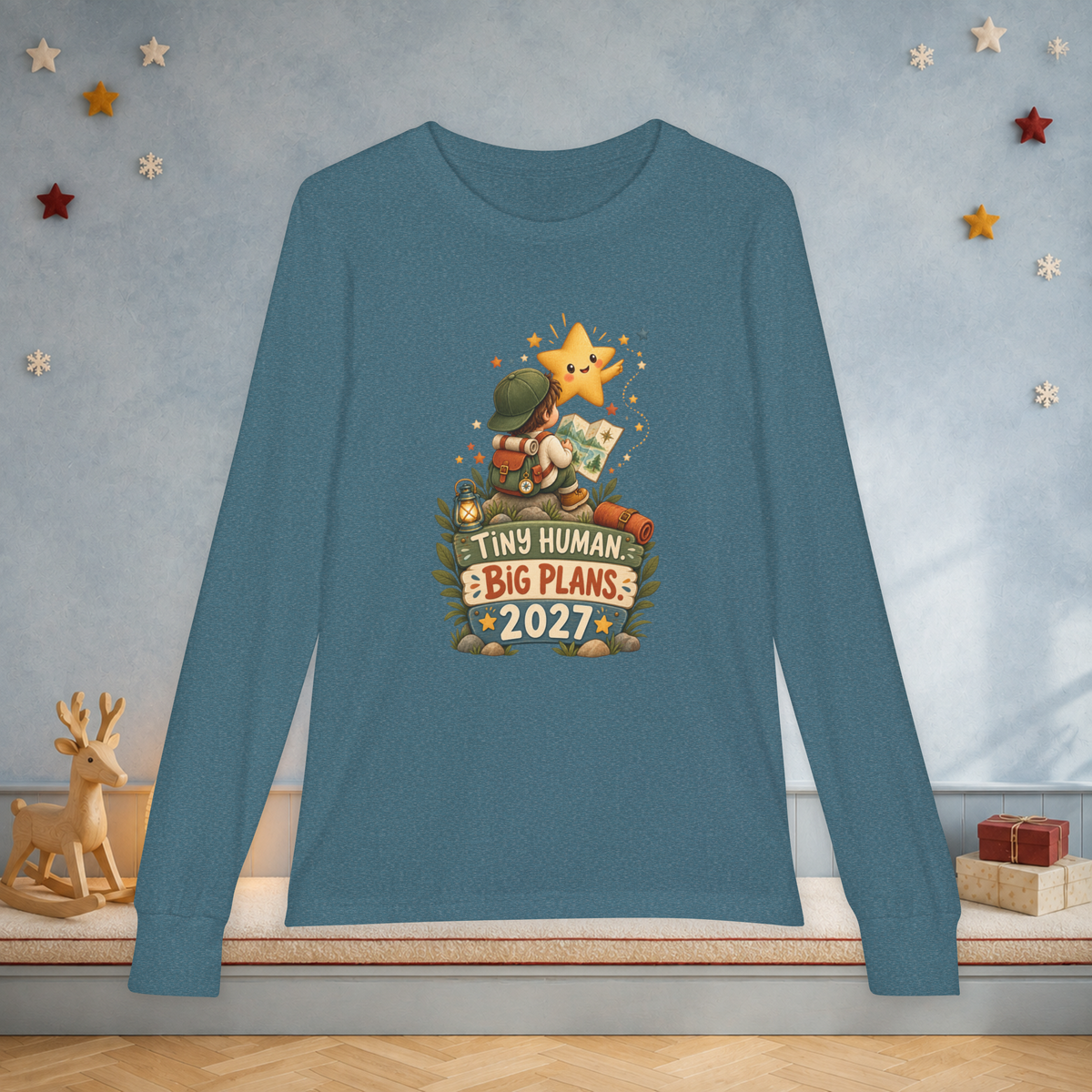 Kids’ “Tiny Human, Big Plans 2027” Long Sleeve Tee — Unisex New Year Adventure Shirt - Kids clothes - Image 7