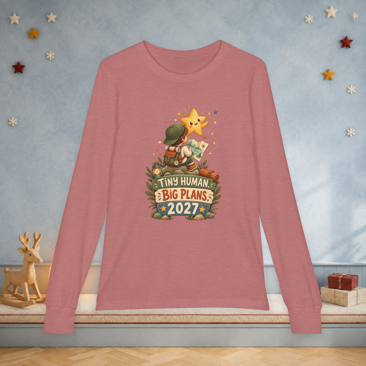 Kids’ “Tiny Human, Big Plans 2027” Long Sleeve Tee — Unisex New Year Adventure Shirt - Kids clothes - Image 9