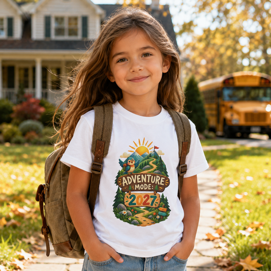 Kids’ “Adventure Mode 2027” T-Shirt — Unisex New Year Explorer Tee - Kids clothes - Image 1