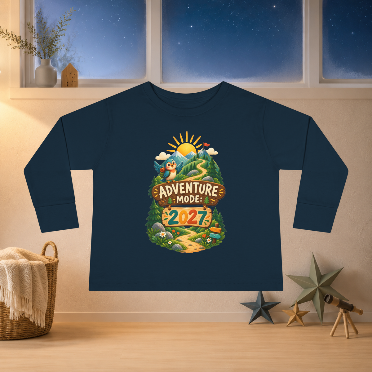 Kids’ “Adventure Mode 2027” Long Sleeve Tee — Unisex New Year Explorer Shirt - Kids clothes - Image 5