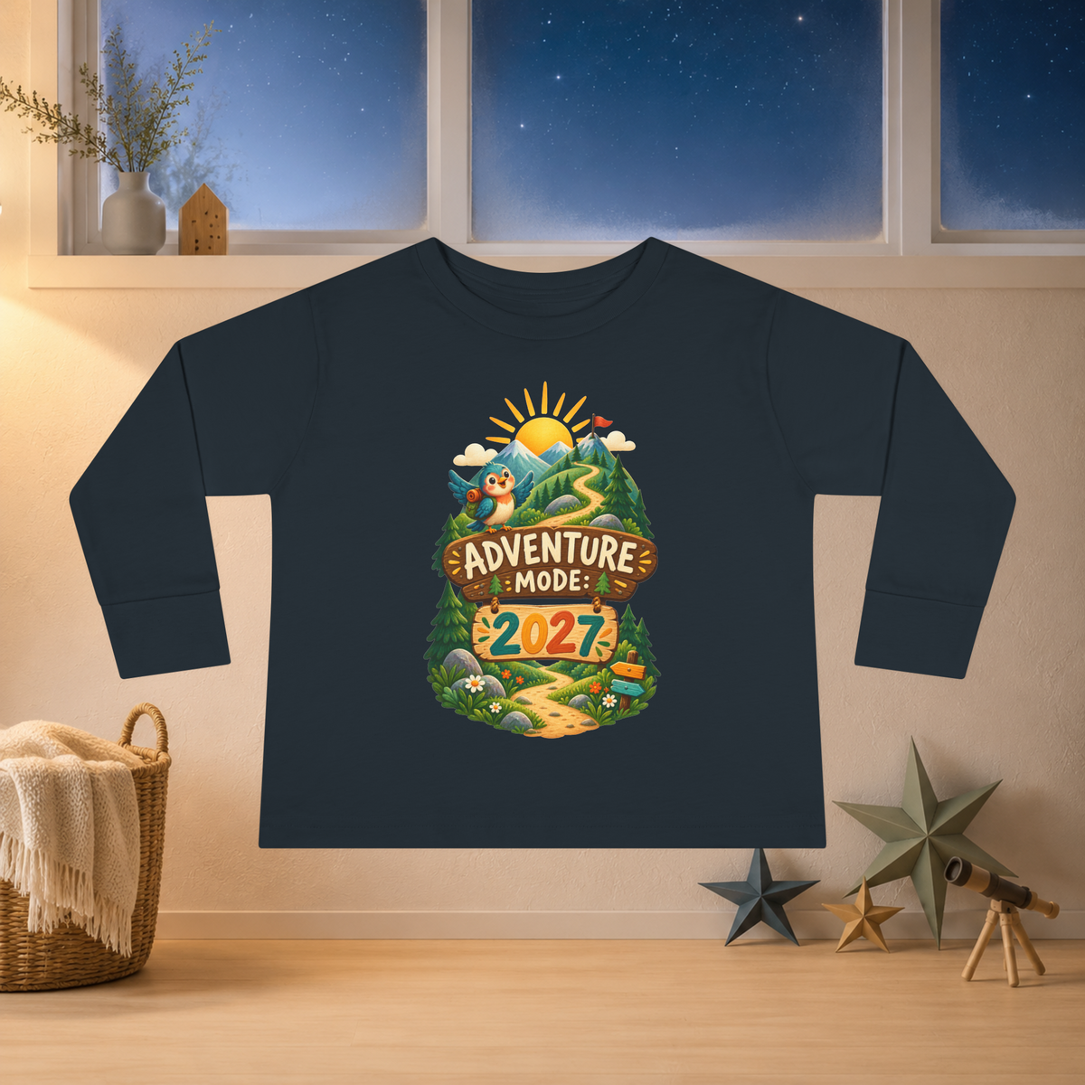 Kids’ “Adventure Mode 2027” Long Sleeve Tee — Unisex New Year Explorer Shirt - Kids clothes - Image 4