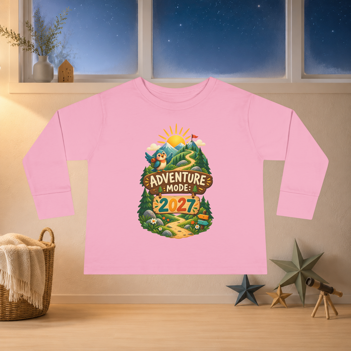 Kids’ “Adventure Mode 2027” Long Sleeve Tee — Unisex New Year Explorer Shirt - Kids clothes - Image 6