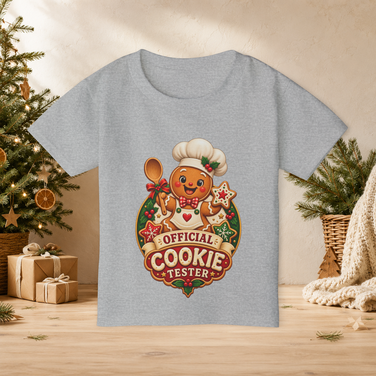 Kids’ “Official Christmas Cookie Tester” T-Shirt — Cute Gingerbread Holiday Tee - Kids clothes - Image 2