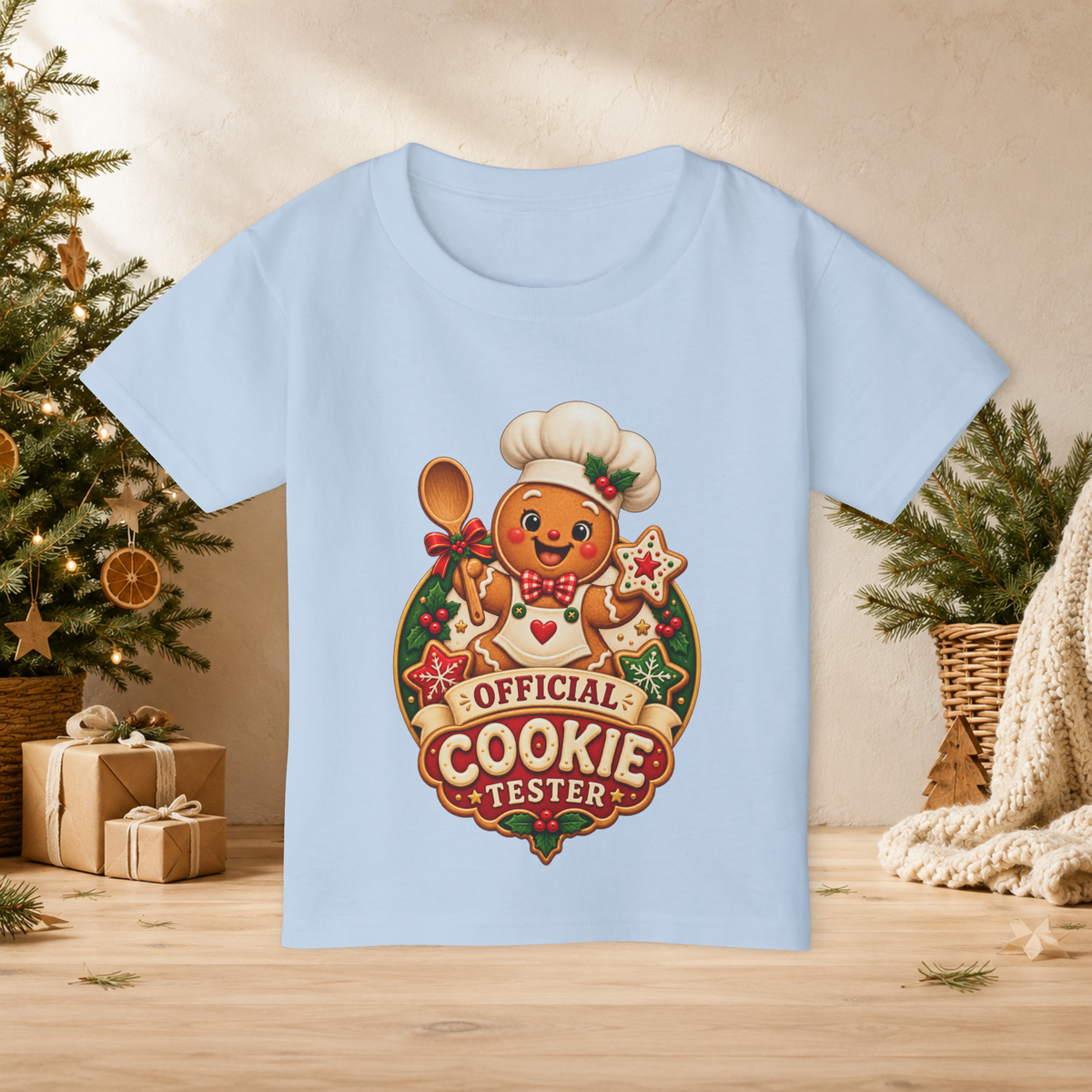 Kids’ “Official Christmas Cookie Tester” T-Shirt — Cute Gingerbread Holiday Tee - Kids clothes - Image 3
