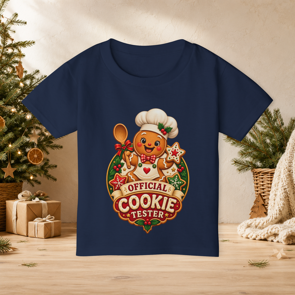 Kids’ “Official Christmas Cookie Tester” T-Shirt — Cute Gingerbread Holiday Tee - Kids clothes - Image 5