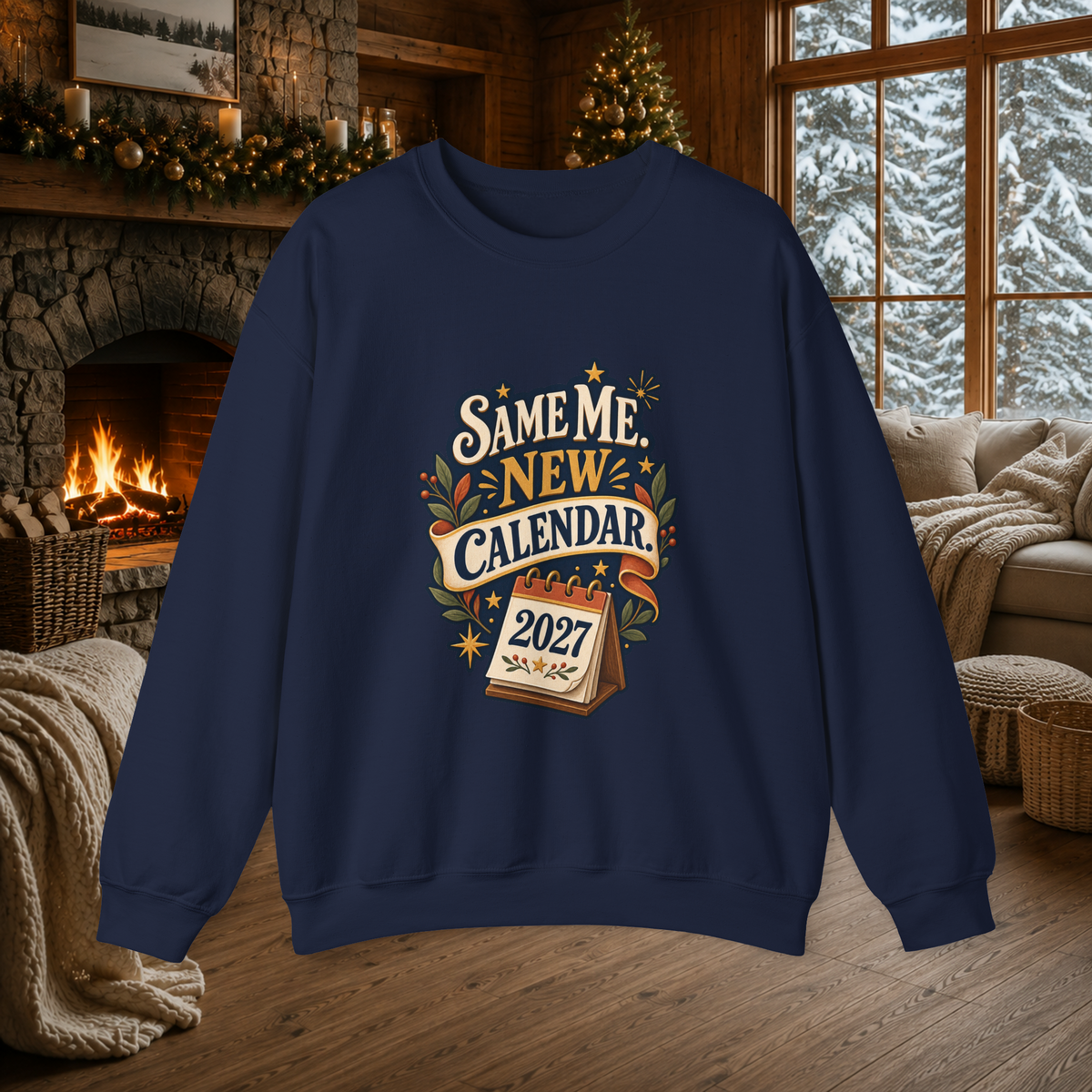 Unisex Crewneck Sweatshirt – Same Me, New Calendar 2027 - Sweatshirt - Image 3
