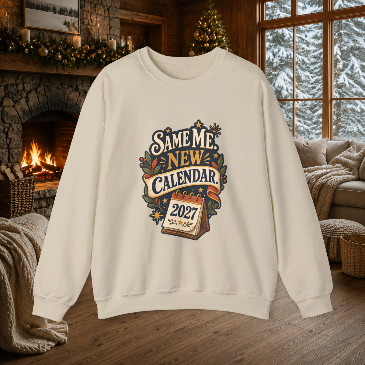 Unisex Crewneck Sweatshirt – Same Me, New Calendar 2027 - Sweatshirt - Image 6