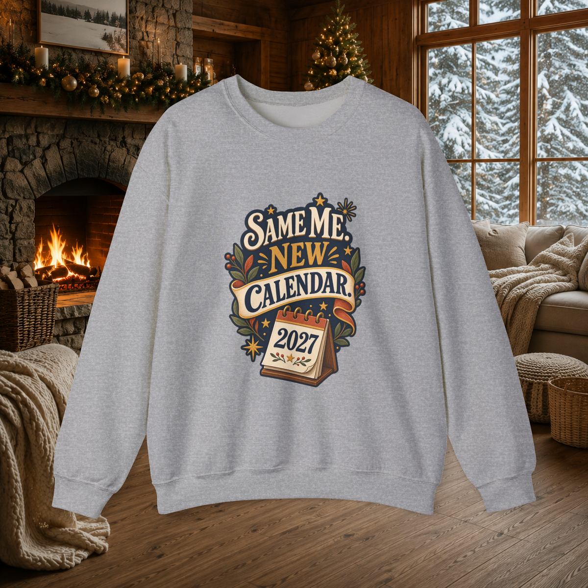 Unisex Crewneck Sweatshirt – Same Me, New Calendar 2027 - Sweatshirt - Image 5