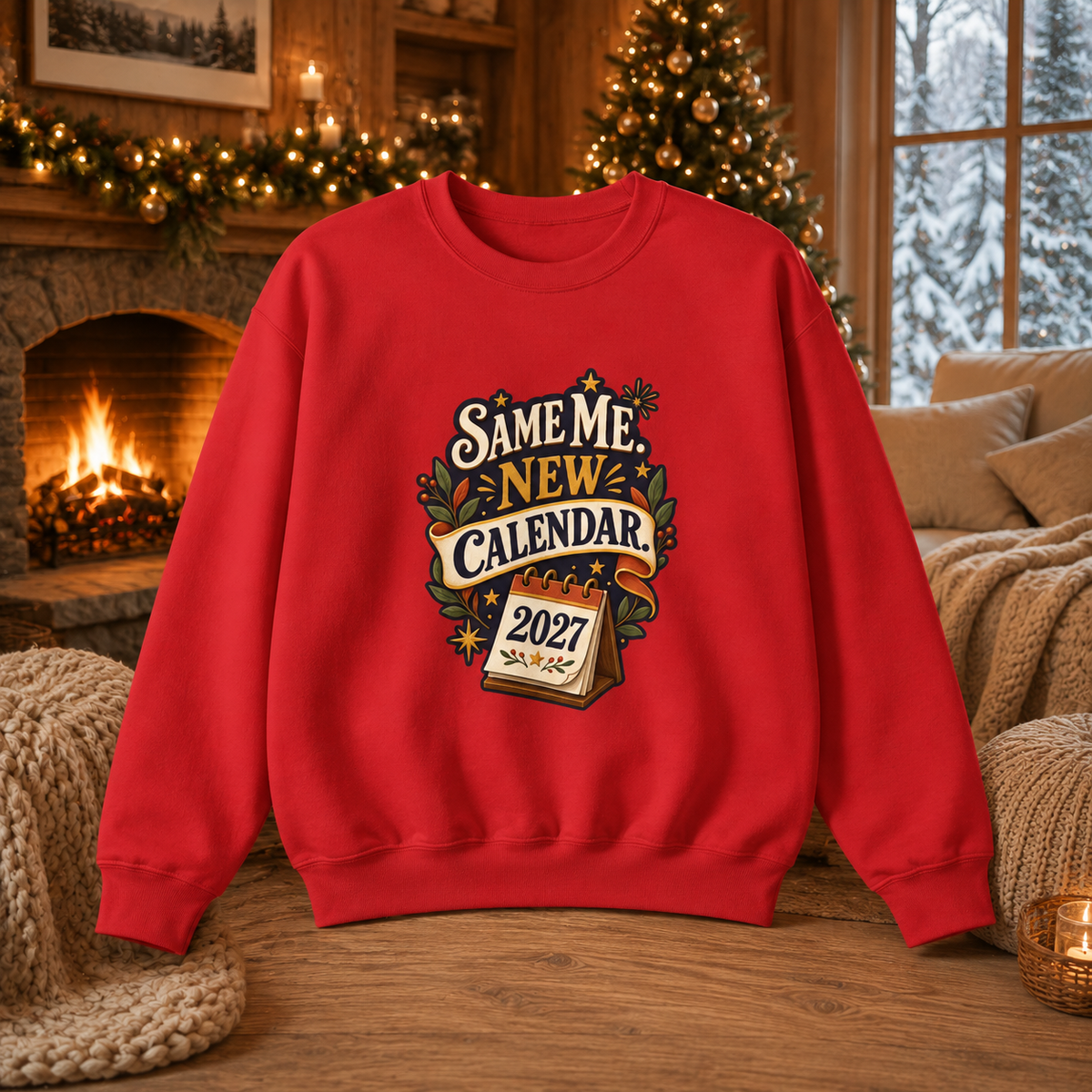 Unisex Crewneck Sweatshirt – Same Me, New Calendar 2027 - Sweatshirt - Image 2