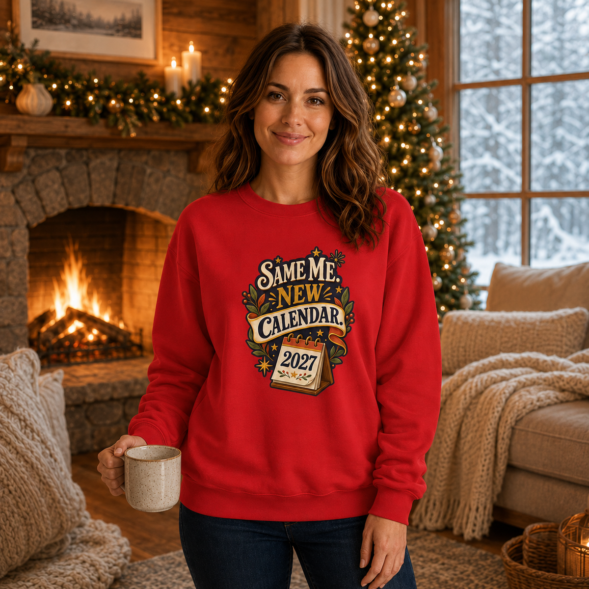 Unisex Crewneck Sweatshirt – Same Me, New Calendar 2027 - Sweatshirt - Image 1