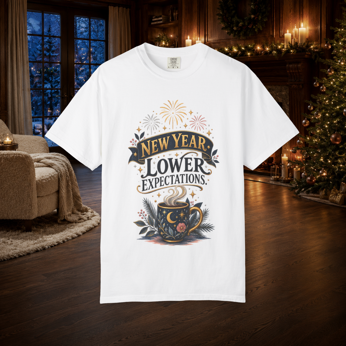 Unisex Adult T-Shirt – New Year Lower Expectations Funny Graphic Tee - T-Shirt - Image 2