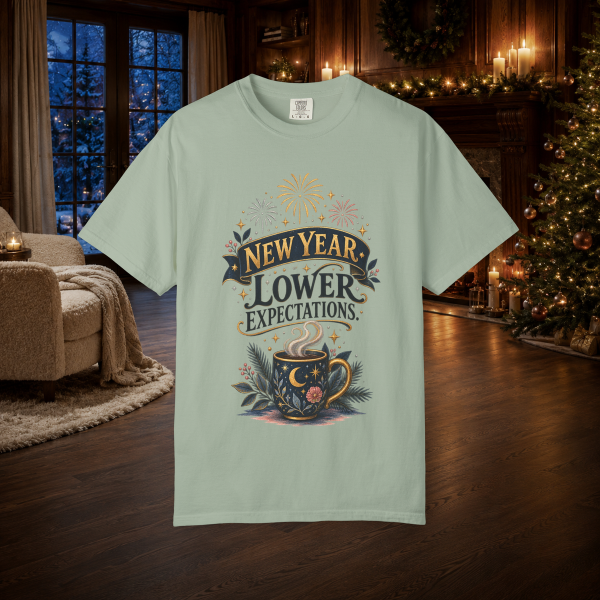 Unisex Adult T-Shirt – New Year Lower Expectations Funny Graphic Tee - T-Shirt - Image 4
